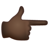 Указывающий направо палец: очень темный тон кожи для WhatsApp 2.25.1.75