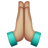 Сложенные руки: светлый тон кожи для WhatsApp 2.25.1.75