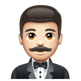 Мужчина в смокинге: очень светлый тон кожи для WhatsApp 2.25.1.75