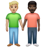 Двое мужчин: светлый тон кожи очень темный тон кожи для WhatsApp 2.25.1.75