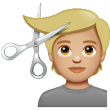 Людина у перукаря: світлий тон шкіри для WhatsApp 2.25.1.75