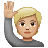 Людина з піднятою рукою: світлий тон шкіри для WhatsApp 2.25.1.75