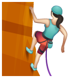 Женщина взбирается по скале: очень светлый тон кожи для WhatsApp 2.25.1.75