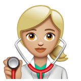Жінка-лікар: світлий тон шкіри для WhatsApp 2.25.1.75