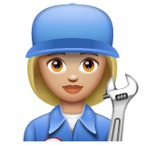 Женщина-механик: светлый тон кожи для WhatsApp 2.25.1.75