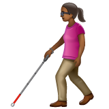 Жінка з тростиною для ходьби: темний тон шкіри для WhatsApp 2.25.1.75