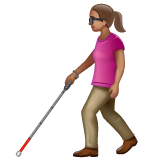 Женщина с тростью для ходьбы: средний тон кожи для WhatsApp 2.25.1.75