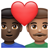 Couple avec cœur: Homme, Homme, Peau Foncée, Peau Moyenne