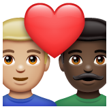 Couple avec cœur: Homme, Homme, Peau Moyennement Claire, Peau Foncée