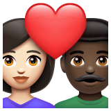 Couple avec cœur: Femme, Homme, Peau Claire, Peau Foncée