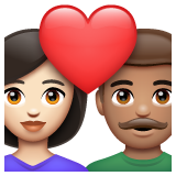 Couple avec cœur: Femme, Homme, Peau Claire, Peau Moyenne
