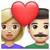 Couple avec cœur: Femme, Homme, Peau Moyennement Claire, Peau Claire