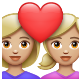 Couple avec cœur: Femme, Femme, Peau Moyennement Claire