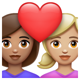 Couple avec cœur: Femme, Femme, Peau Moyenne, Peau Moyennement Claire