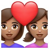 Couple avec cœur: Femme, Femme, Peau Moyenne