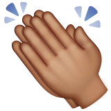 Mãos Aplaudindo: Pele Morena para WhatsApp 2.26.8.72
