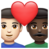 Casal Apaixonado: Homem, Homem, Pele Clara, Pele Escura para WhatsApp 2.26.8.72