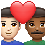 Casal Apaixonado: Homem, Homem, Pele Clara, Pele Morena Escura para WhatsApp 2.26.8.72