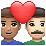 Закохана пара: чоловік чоловік середній тон шкіри дуже світлий тон шкіри для WhatsApp 2.26.8.72
