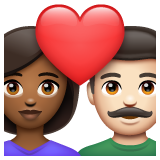 Закохана пара: жінка чоловік темний тон шкіри дуже світлий тон шкіри для WhatsApp 2.26.8.72