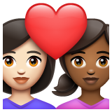 Casal Apaixonado: Mulher, Mulher, Pele Clara, Pele Morena Escura para WhatsApp 2.26.8.72