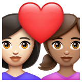 Casal Apaixonado: Mulher, Mulher, Pele Clara, Pele Morena para WhatsApp 2.26.8.72