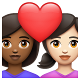 Casal Apaixonado: Mulher, Mulher, Pele Morena Escura, Pele Clara para WhatsApp 2.26.8.72