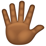 Hand with Fingers Splayed: Medium-Dark Skin Tone для WhatsApp 2.26.8.72
