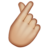 Hand with Index Finger and Thumb Crossed: Medium-Light Skin Tone for WhatsApp 2.26.8.72