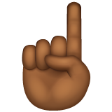 Indicador Apontando Para Cima: Pele Morena Escura para WhatsApp 2.26.8.72