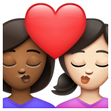 Beijo: Mulher, Mulher, Pele Morena Escura, Pele Clara para WhatsApp 2.26.8.72