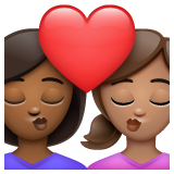 Beijo: Mulher, Mulher, Pele Morena Escura, Pele Morena para WhatsApp 2.26.8.72