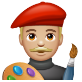 Чоловік-художник: світлий тон шкіри для WhatsApp 2.26.8.72