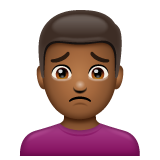 Homem Franzindo A Sobrancelha: Pele Morena Escura para WhatsApp 2.26.8.72