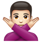 Homem Fazendo Gesto De “Não”: Pele Clara para WhatsApp 2.26.8.72