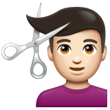 Homem Cortando O Cabelo: Pele Clara para WhatsApp 2.26.8.72