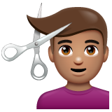 Homem Cortando O Cabelo: Pele Morena para WhatsApp 2.26.8.72