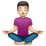 Homem na posição de Lotus: Tom de Pele Leve para WhatsApp 2.26.8.72