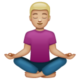 Homem na posição Lotus: Tom de pele médio-leve para WhatsApp 2.26.8.72