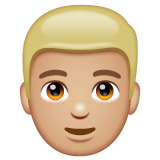 Man: Medium-Light Skin Tone, Blond Hair para WhatsApp 2.26.8.72