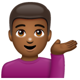 Homem Com A Palma Virada Para Cima: Pele Morena Escura para WhatsApp 2.26.8.72