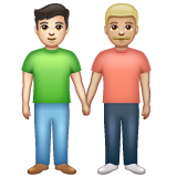 Homens a segurar as mãos: Tom de Pele Claro, Tom de Pele Médio-Luz para WhatsApp 2.26.8.72