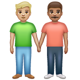 Homens que seguram as mãos: tom de pele médio-leve, tom de pele médio para WhatsApp 2.26.8.72