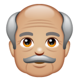 Літній чоловік: світлий тон шкіри для WhatsApp 2.26.8.72