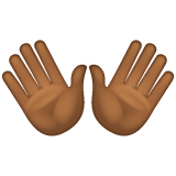 Mãos Abertas: Pele Morena Escura para WhatsApp 2.26.8.72