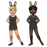 <p>Люди з вушками кролика: середньо-світлий тон шкіри, темний тон шкіри</p> для WhatsApp 2.26.8.72