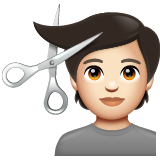 Pessoa Cortando O Cabelo: Pele Clara para WhatsApp 2.26.8.72