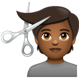 Pessoa Cortando O Cabelo: Pele Morena Escura para WhatsApp 2.26.8.72