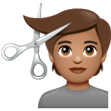 Pessoa Cortando O Cabelo: Pele Morena para WhatsApp 2.26.8.72