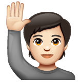 Pessoa Levantando A Mão: Pele Clara para WhatsApp 2.26.8.72
